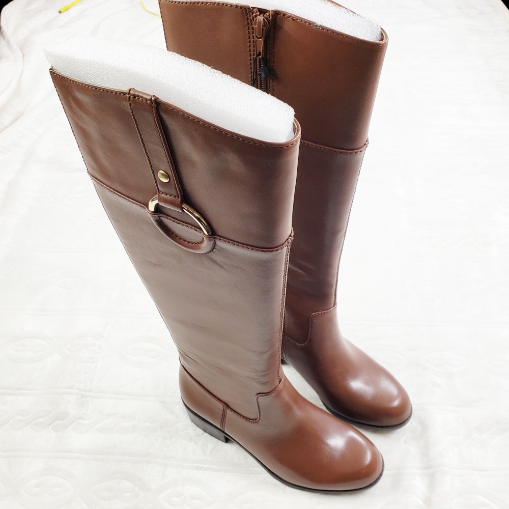 Alfani Cognac Leather Boots - Picture 3 of 4